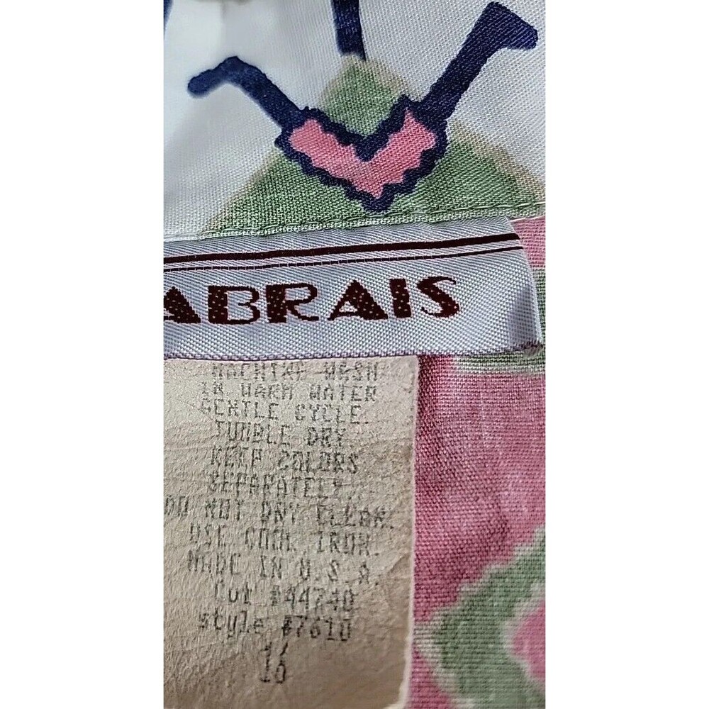 Cabrais Aztec Shirt‎ Womens 16 XL White Pink Blue Southwest Tribal Vintage 90s - Picture 2 of 12